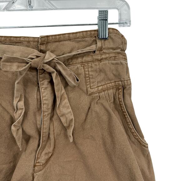 Free People One Penny Tie Waist Short SZ 8 Womens Tan Boho Comfort 100% Cotton - Picture 2 of 8